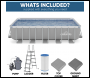Sealey DL150 Dellonda Deluxe Steel Frame Rectangular Swimming Pool with Step Ladder & Filter Pump 21ft