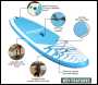 Sealey DL152 Dellonda Inflatable Stand-Up Paddle Board 10'6 inch  - Light Blue/White