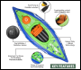 Sealey DL154 Dellonda Inflatable One-Person Kayak/Canoe Set with Pump, Carry Bag & Aluminium Oar - Blue/Green