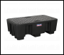 Sealey DRP17 2 Drum Polyethylene Barrel Bund/Spill Pallet 1300 x 750 x 440mm