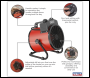 Sealey EH2001 Industrial Fan Heater 2000W/230V