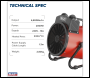 Sealey EH2001 Industrial Fan Heater 2000W/230V
