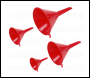 Sealey F92 Economy Fixed Spout Funnel Set 4pc - Small