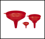 Sealey F98 Fixed Spout Funnel Set 3pc
