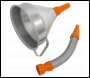 Sealey FM20F Funnel Metal with Flexible Spout & Filter Ø200mm