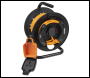 Sealey GCR25 25m IP54 Weatherproof In-line Socket with Thermal Cutout, & 3m Additional Plug Cable