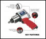Sealey GSA02 Generation Twin Hammer Air Impact Wrench 1/2 inch Sq Drive