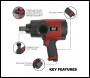 Sealey GSA6005 Air Impact Wrench 1 inch Sq Drive - Twin Hammer