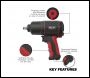 Sealey GSA6006 Generation Composite Twin Hammer Air Impact Wrench 1/2 inch Sq Drive