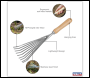 Sealey GTWH001 Premier Leaf Hand Rake with Ash Handle & Stainless Steel Tines