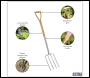 Sealey GTWH016 Premier Digging Fork with Ash Handle & Stainless Steel Tines