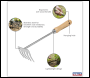 Sealey GTWH020 Premier Garden Hand Rake with Short Ash Handle & Stainless Steel Tines