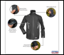 Sealey HJ06KIT 5V Heated Rain Jacket with Power Bank 20Ah - Medium