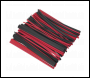 Sealey HSTAL72BR Heat Shrink Tubing Assortment 72pc Black & Red Adhesive Lined 200mm