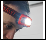Sealey HT08RR Rechargeable Head Torch with Auto-Sensor 8W COB LED - Red
