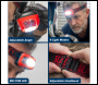 Sealey HT08RR Rechargeable Head Torch with Auto-Sensor 8W COB LED - Red