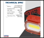 Sealey HT08RR Rechargeable Head Torch with Auto-Sensor 8W COB LED - Red