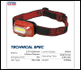 Sealey HT08RR Rechargeable Head Torch with Auto-Sensor 8W COB LED - Red