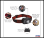 Sealey HT102R Rechargeable Head Torch with Auto-Sensor 3W SMD LED