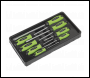 Sealey HV002 Premier Hammer-Thru Screwdriver Set 8pc - Hi-Vis Green