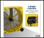 Sealey HVD36110VPM Premier 36 inch  Industrial High Velocity Rotomould Drum Fan 3-Speed 110V