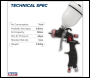 Sealey HVLP04 Premier Professional HVLP Gravity Feed Touch-Up Spray Gun 1mm Set-Up