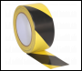 Sealey HWTBY Hazard Warning Tape 50mm x 33m Black/Yellow