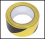 Sealey HWTBY Hazard Warning Tape 50mm x 33m - Black/Yellow