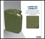 Sealey JCY20G Jerry Can 20L - Green
