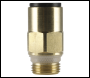 Sealey JGBC1238 John Guest® Speedfit® Brass SuperThread Straight Adaptor 12mm x 3/8 inch BSP - Pack of 2