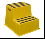 Sealey KS6 Heavy-Duty 2-Step Safety Steps with Anti-Slip Treads 150kg Capacity, Yellow - EN 14183