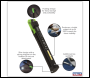 Sealey LED01G Rechargeable Slim Folding Pocket Light 2 COB & 1 SMD LED - Green