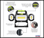 Sealey LED18WFL Rechargeable Flexible Floodlight 31W & 26W COB LED