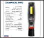 Sealey LED3001 Rechargeable LED Twist® Inspection Light 20W COB & 3W SMD, 3000lm, Magnetic Base & Power Bank