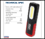 Sealey LED301 Rechargeable Inspection Light 3W COB & 2W SMD LED