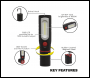 Sealey LED36012V SV12 Series 360° Inspection Light 8W COB LED 12V - Body Only