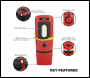 Sealey LED3601R Rechargeable 360° Inspection Light 3W COB & 1W SMD LED Red Lithium-Polymer