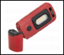 Sealey LED3601R Rechargeable 360° Inspection Light 3W COB & 1W SMD LED - Red