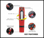 Sealey LED360PLUSR Rechargeable 360° Inspection Light 10W & 3W SMD LED - Red