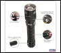 Sealey LED4492 Rechargeable Aluminium Torch with Adjustable Focus 10W SMD LED
