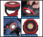 Sealey LED700PR Rechargeable 360° Pocket Floodlight with Magnet 7W COB LED - Red