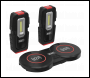 Sealey LEDWCBCOMBO3 Inspection Light (x2) with Double Wireless Charging Base 3W COB & 1W SMD LED