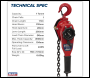 Sealey LH1000 Lever Hoist Steel 1000kg