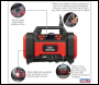 Sealey MAC13D Tyre Inflator & High-Volume Air Pump 12V/230V AC