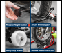 Sealey MCWL Motorcycle Wheel adjustable Support with Rollers