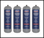 Sealey MIGMIX2.24 430g 2.2L, Disposable Argon/Carbon Dioxide Gas Cylinder - Pack of 4