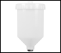 Sealey PC01 Paint Spray Gun Pot with Brass Fitting 600ml - White