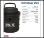 Sealey PC200A 20L 3-in-1 Ash Vacuum Cleaner 1200W/230V