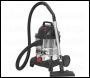 Sealey PC200SD Vacuum Cleaner Wet & Dry Stainless Drum 20L 1250W/230V