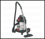 Sealey PC200SDAUTO Vacuum Cleaner Industrial 20L 1400W/230V Stainless Drum Auto Start